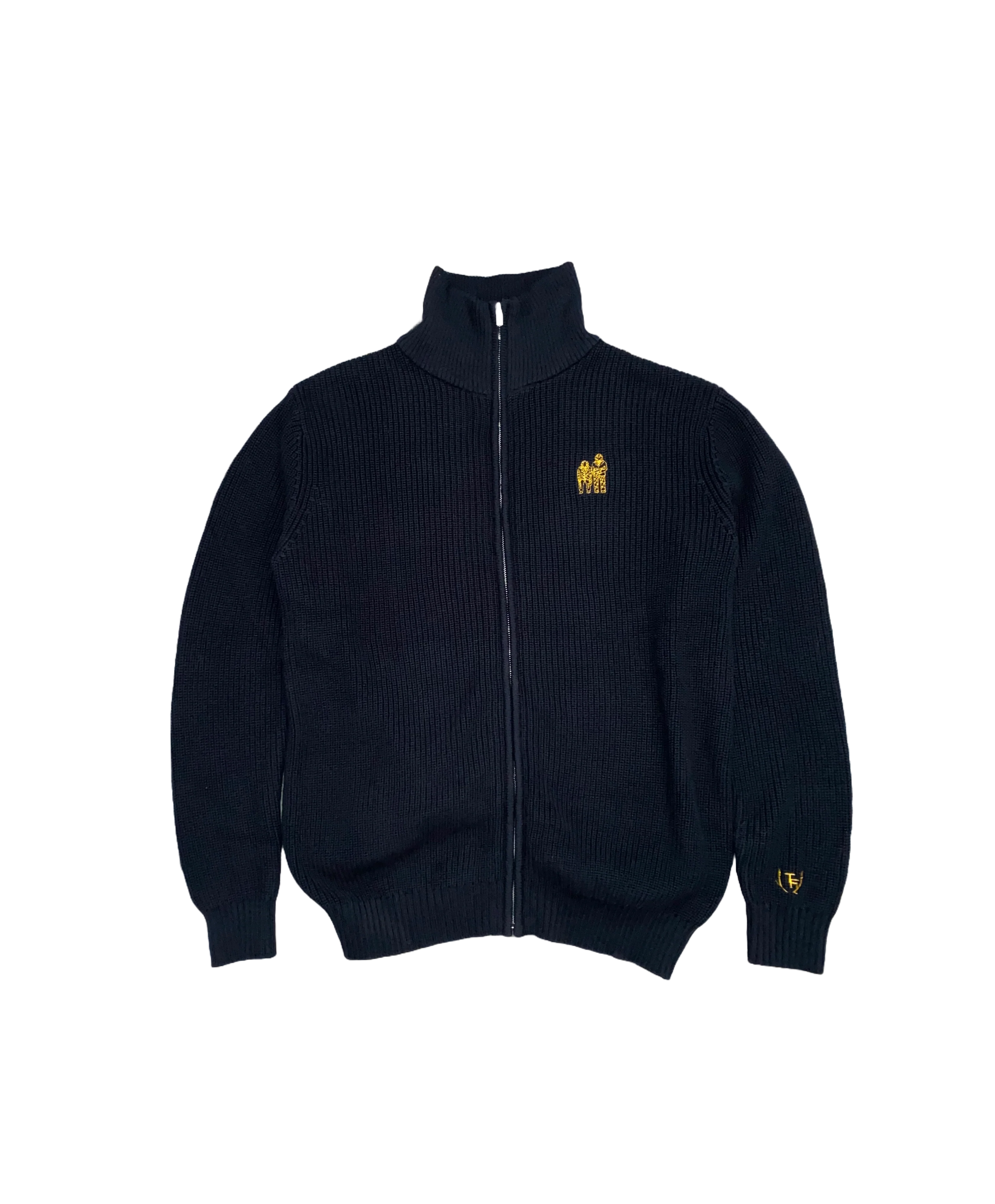 Black Knit Turtleneck Frog Sweater - Image 3
